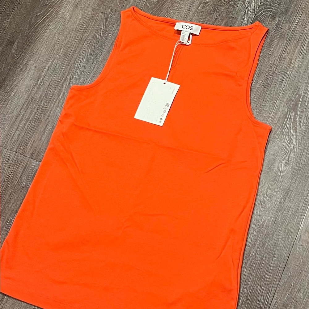 COS Cotton Basic Tank Orange Size XS NWT - Picture 2 of 3